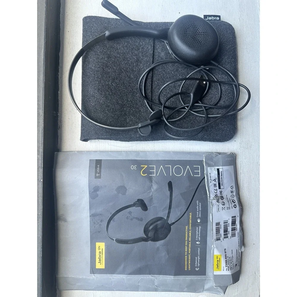 Jabra Evolve2 30 Black Wired Headset USB-A MA Mono Open Box
